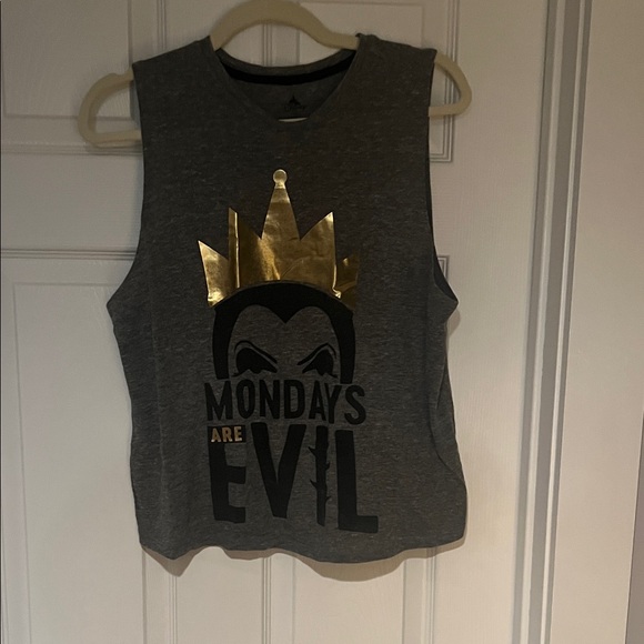 Disney Tops - Disney Gray Tank Top with Gold Crown and Black Print